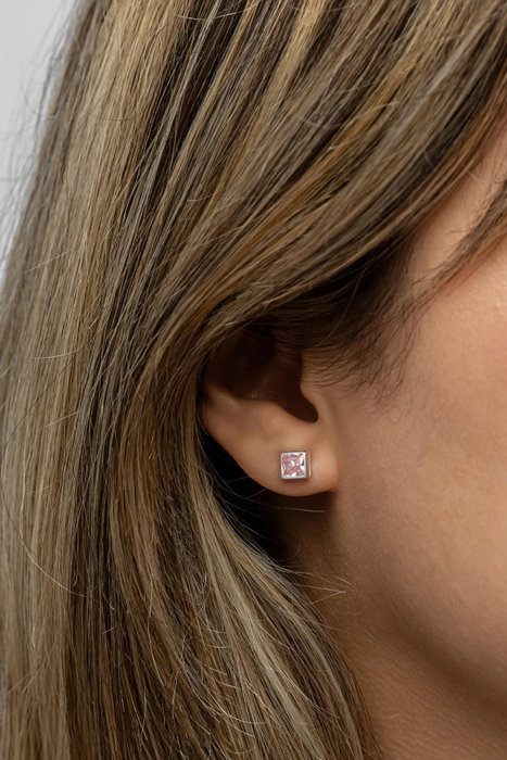 Heliophilia Silver Pendientes de Plata de Ley 925 con Circón Rosa Heliophilia Silver Pendientes de Plata de Ley 925 con Circón Rosa